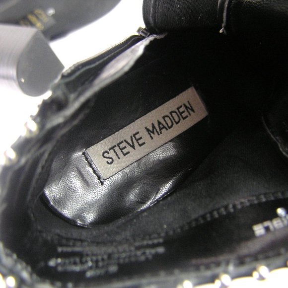 STEVE MADDEN HUMBLE BLACK LEATHER BOOTS SIZE 6 - Picture 13 of 15